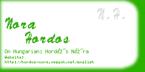 nora hordos business card